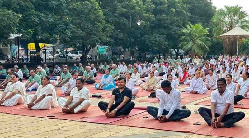 Collective Yoga and Pranayama Session Held at Shiv Chhatrapati Linear Urban Garden