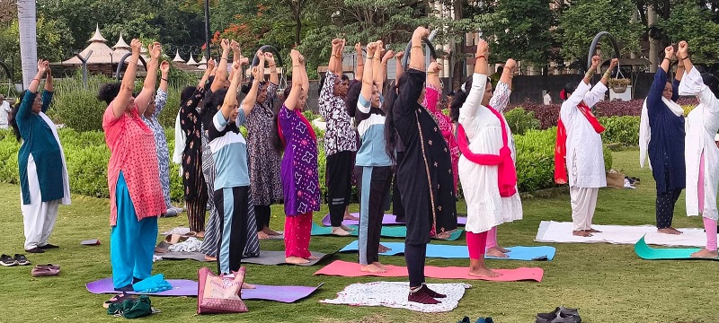 Mahila Morcha Celebrates International Yoga Day in Pimpri-Chinchwad