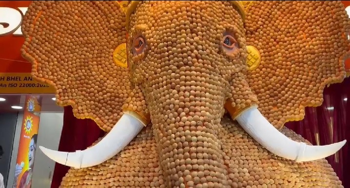 21,000 Pani Puri Puris Come Together to Create 13-Foot Ganpati Idol on FC Road