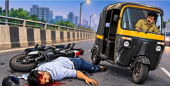 Rider Dies During Treatment After Auto-Rickshaw Hits Bike on Chaphekar Flyover